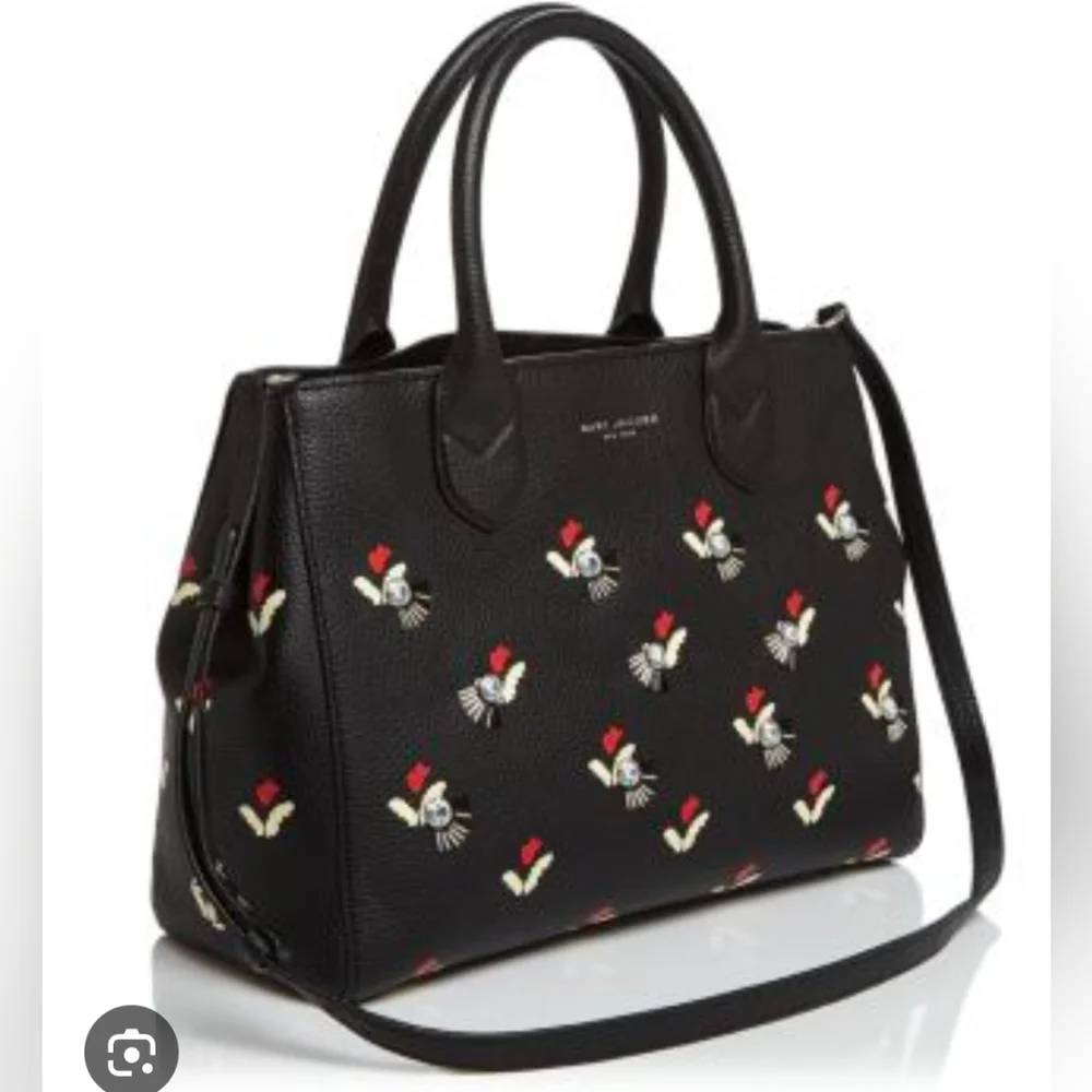 MARC JACOBS Embellished Tulip Gotham Leather Tote Medium